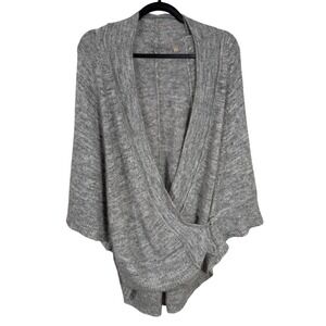 Anthropologie Knitted & Knotted Grey Alpaca Wool Blend Draped Cardigan Small
